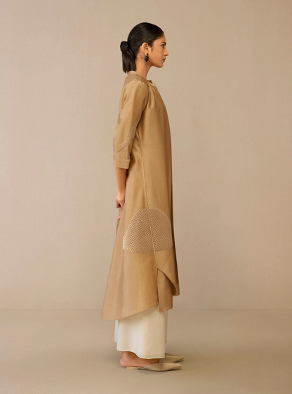 Golden Meadow Embroidered Jacket Shirt Set