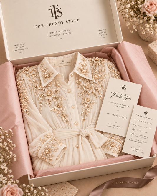 Ivory Blossom Hand Embellished Gown