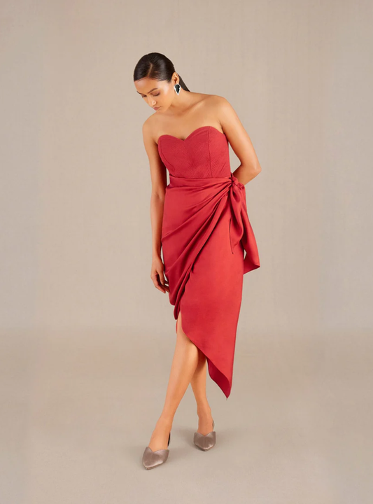 Rowan Midi Dress Redwood Knot Detail