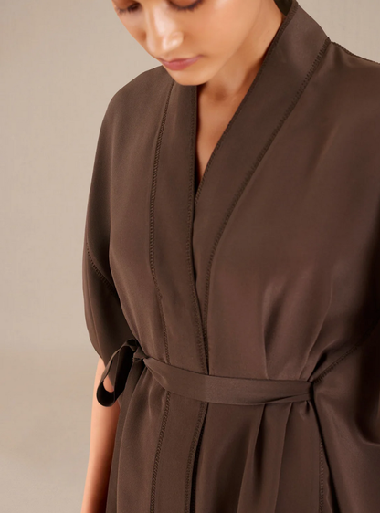 Sienna Flow Dark Brown Crepe Dress