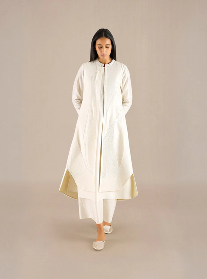 The Elowen Set Dress Embroidered Ivory Jacket Ensemble