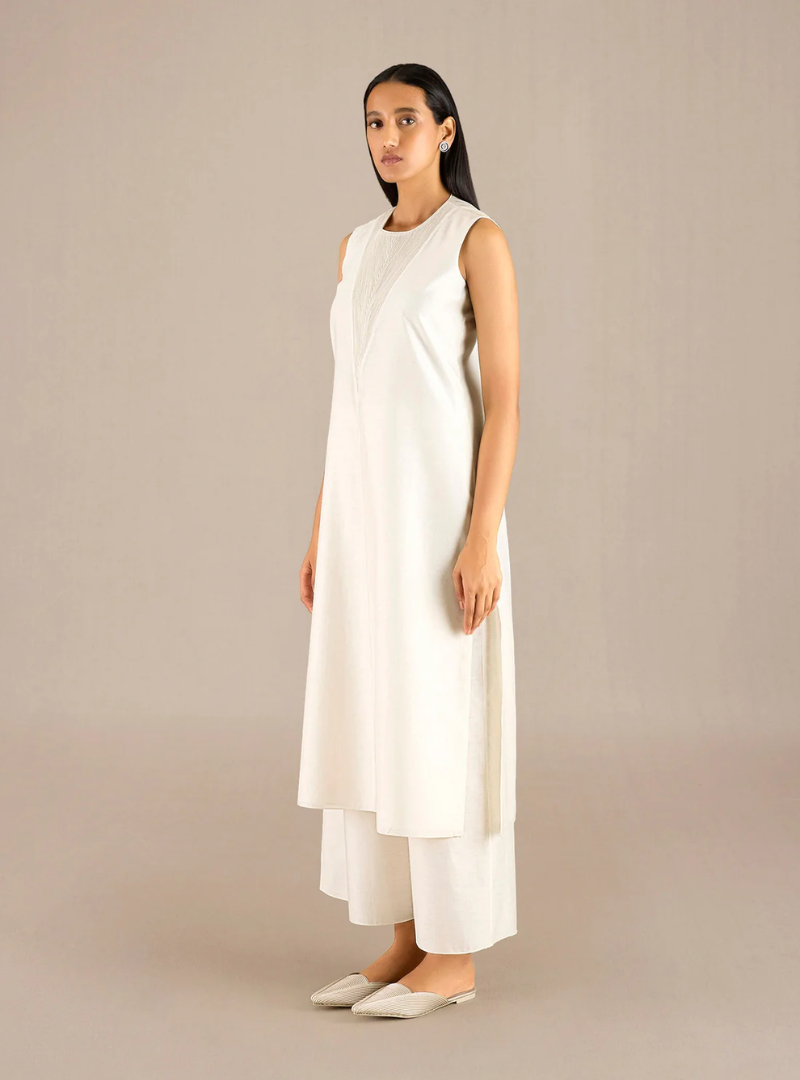 The Elowen Set Dress Embroidered Ivory Jacket Ensemble