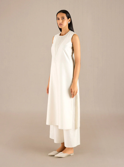 The Elowen Set Dress Embroidered Ivory Jacket Ensemble